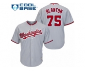 Youth Majestic Washington Nationals #75 Joe Blanton Replica Grey Road Cool Base MLB Jersey