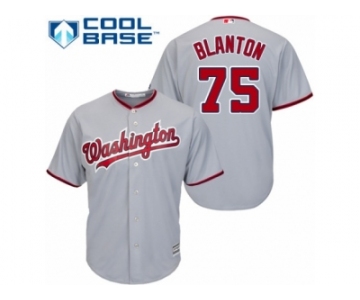 Youth Majestic Washington Nationals #75 Joe Blanton Replica Grey Road Cool Base MLB Jersey