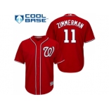 Youth Washington Nationals #11 Ryan Zimmerman Red Cool Base Stitched MLB Jersey