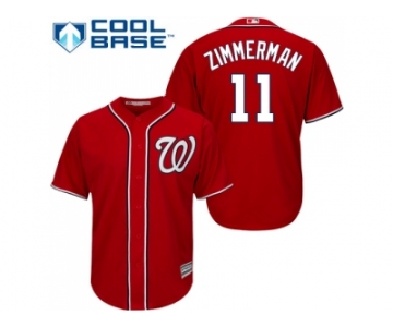 Youth Washington Nationals #11 Ryan Zimmerman Red Cool Base Stitched MLB Jersey