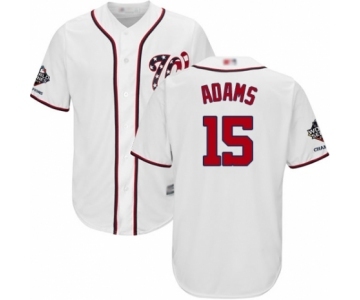 Youth Washington Nationals #15 Matt Adams Authentic White Home Cool Base 2019 World Series Champions Baseball Jersey