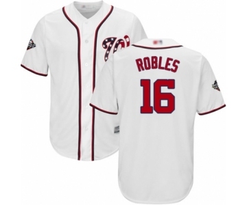 Youth Washington Nationals #16 Victor Robles Authentic White Home Cool Base 2019 World Series Bound Baseball Jersey