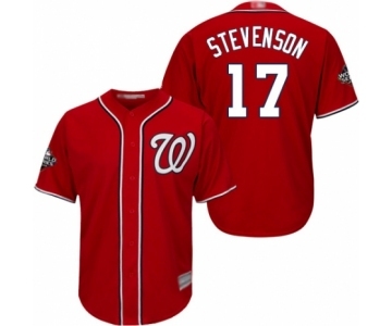 Youth Washington Nationals #17 Andrew Stevenson Authentic Red Alternate 1 Cool Base 2019 World Series Bound Baseball Jersey