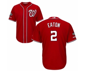 Youth Washington Nationals #2 Adam Eaton Authentic Red Alternate 1 Cool Base 2019 World Series Champions Baseball Jersey