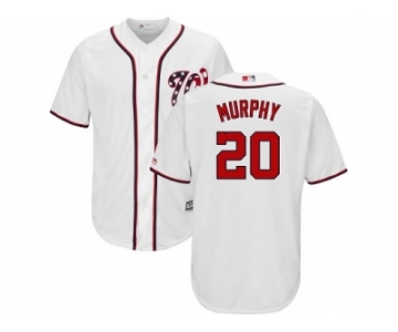 Youth Washington Nationals #20 Daniel Murphy White Cool Base Stitched MLB Jersey