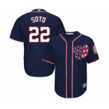 Youth Washington Nationals #22 Juan Soto Authentic Navy Blue Alternate 2 Cool Base Baseball Jersey