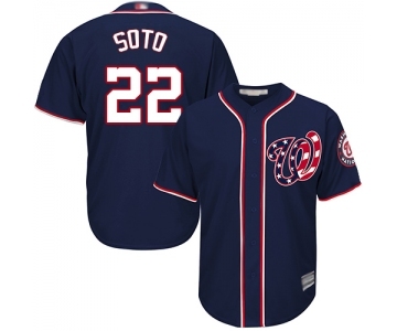 Youth Washington Nationals #22 Juan Soto Replica Navy Blue Alternate 2 Cool Base Baseball Jersey