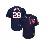 Youth Washington Nationals #28 Jayson Werth Blue Cool Base EStitched MLB Jersey