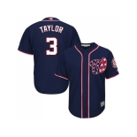 Youth Washington Nationals #3 Michael Taylor Navy Blue Cool Base Stitched MLB Jersey