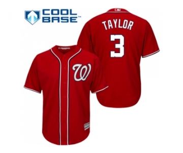 Youth Washington Nationals #3 Michael Taylor Red Cool Base Stitched MLB Jersey