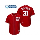 Youth Washington Nationals #31 Max Scherzer Red Cool Base Stitched MLB Jersey