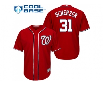 Youth Washington Nationals #31 Max Scherzer Red Cool Base Stitched MLB Jersey