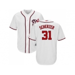 Youth Washington Nationals #31 Max Scherzer White Cool Base Stitched MLB Jersey