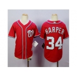 Youth Washington Nationals #34 Bryce Harper Red Cool Base Stitched MLB Jersey