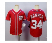 Youth Washington Nationals #34 Bryce Harper Red Cool Base Stitched MLB Jersey