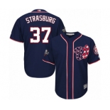 Youth Washington Nationals #37 Stephen Strasburg Authentic Navy Blue Alternate 2 Cool Base 2019 World Series Bound Baseball Jersey