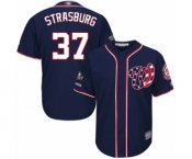 Youth Washington Nationals #37 Stephen Strasburg Authentic Navy Blue Alternate 2 Cool Base 2019 World Series Champions Baseball Jersey