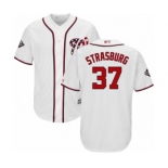 Youth Washington Nationals #37 Stephen Strasburg Authentic White Home Cool Base 2019 World Series Bound Baseball Jersey