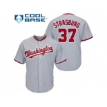 Youth Washington Nationals #37 Stephen Strasburg Grey Cool Base Stitched MLB Jersey