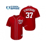 Youth Washington Nationals #37 Stephen Strasburg Red Stitched MLB Jersey