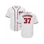 Youth Washington Nationals #37 Stephen Strasburg White Cool Base Stitched MLB Jersey