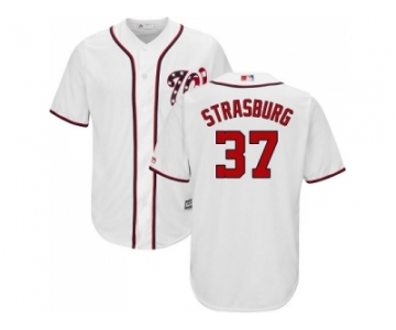 Youth Washington Nationals #37 Stephen Strasburg White Cool Base Stitched MLB Jersey