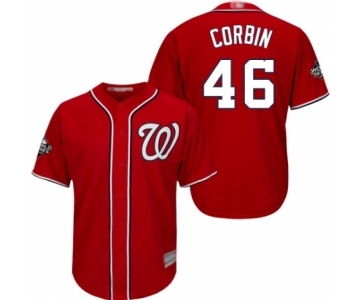 Youth Washington Nationals #46 Patrick Corbin Authentic Red Alternate 1 Cool Base 2019 World Series Bound Baseball Jersey