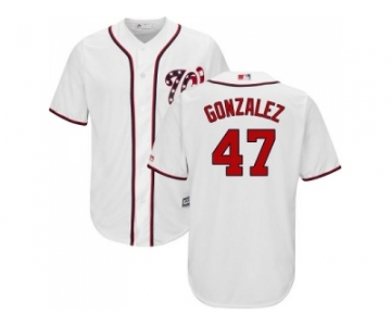 Youth Washington Nationals #47 Gio Gonzalez White Cool Base Stitched MLB Jersey