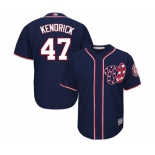 Youth Washington Nationals #47 Howie Kendrick Authentic Navy Blue Alternate 2 Cool Base Baseball Jersey