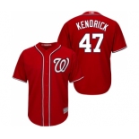 Youth Washington Nationals #47 Howie Kendrick Authentic Red Alternate 1 Cool Base Baseball Jersey