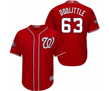 Youth Washington Nationals #63 Sean Doolittle Authentic Red Alternate 1 Cool Base 2019 World Series Bound Baseball Jersey