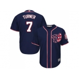 Youth Washington Nationals #7 Trea Turner Navy Blue Cool Base Stitched MLB Jersey