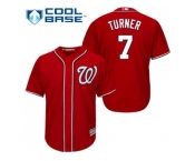 Youth Washington Nationals #7 Trea Turner Red Cool Base Stitched MLB Jersey