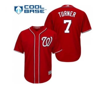 Youth Washington Nationals #7 Trea Turner Red Cool Base Stitched MLB Jersey