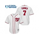 Youth Washington Nationals #7 Trea Turner White Cool Base Stitched MLB Jersey