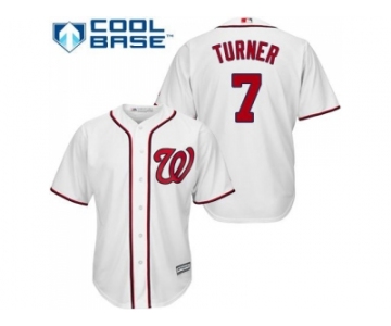 Youth Washington Nationals #7 Trea Turner White Cool Base Stitched MLB Jersey