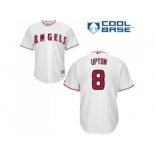 Youth Los Angeles Angels #8 Justin Upton White Cool Base Stitched Baseball Jersey