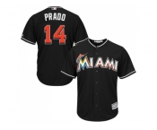 Youth Miami Marlins #14 Martin Prado Black Cool Base Stitched MLB Jersey