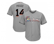 Youth Miami Marlins #14 Martin Prado Grey Cool Base Stitched MLB Jersey