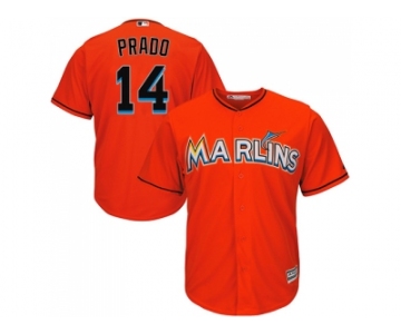 Youth Miami Marlins #14 Martin Prado Orange Cool Base Stitched MLB Jersey