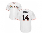 Youth Miami Marlins #14 Martin Prado White Cool Base Stitched MLB Jersey