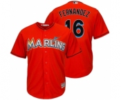 Youth Miami Marlins #16 Jose Fernandez Majestic Orange Cool Base Player Jersey