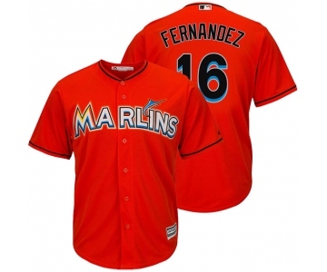 Youth Miami Marlins #16 Jose Fernandez Majestic Orange Cool Base Player Jersey