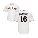 Youth Miami Marlins #16 Jose Fernandez Majestic White Cool Base Player Jersey