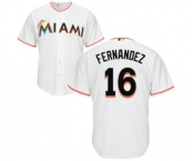 Youth Miami Marlins #16 Jose Fernandez Majestic White Cool Base Player Jersey