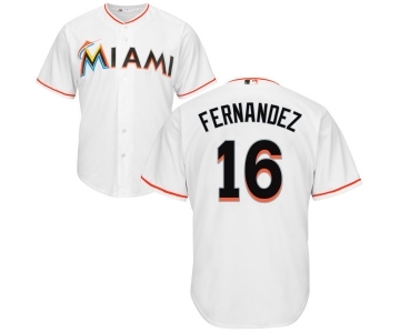 Youth Miami Marlins #16 Jose Fernandez Majestic White Cool Base Player Jersey