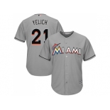 Youth Miami Marlins #21 Christian Yelich Grey Cool Base Stitched MLB Jersey