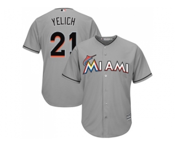 Youth Miami Marlins #21 Christian Yelich Grey Cool Base Stitched MLB Jersey