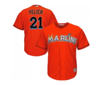 Youth Miami Marlins #21 Christian Yelich Orange Cool Base Stitched MLB Jersey