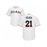 Youth Miami Marlins #21 Christian Yelich White Cool Base Stitched MLB Jersey